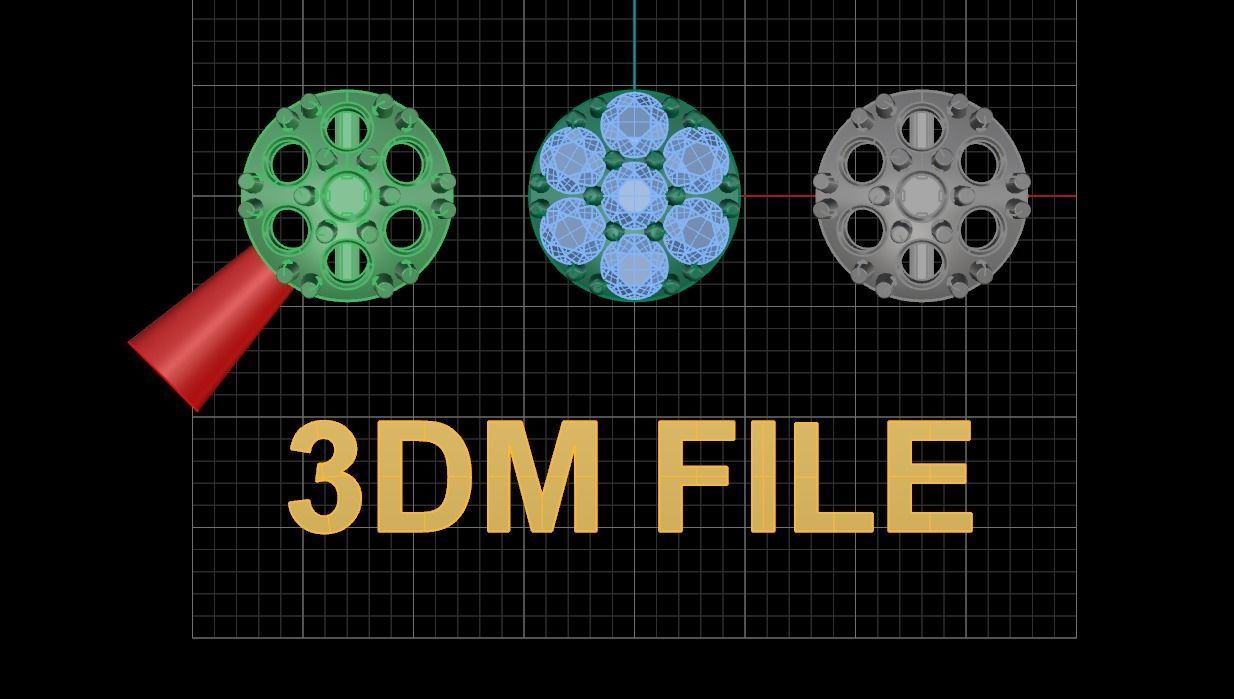 CLUSTER ROUND DOME EARRING 3MM 3D print model_5