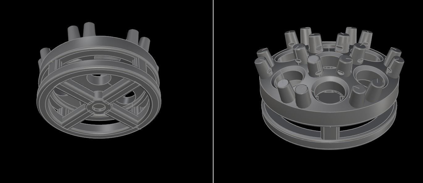CLUSTER ROUND DOME EARRING 3MM 3D print model_12