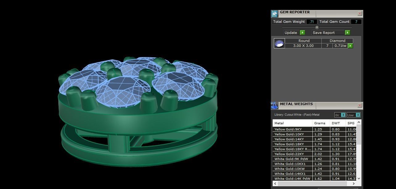 CLUSTER ROUND DOME EARRING 3MM 3D print model_7