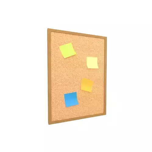 Memo Note With Board v1 007 Low-poly 3D model
