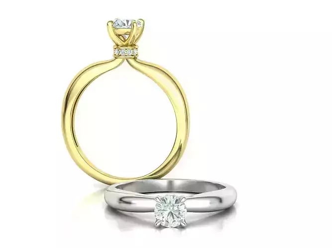 Classic Solitaire Engagement Ring 5mm Stone 3dmodel