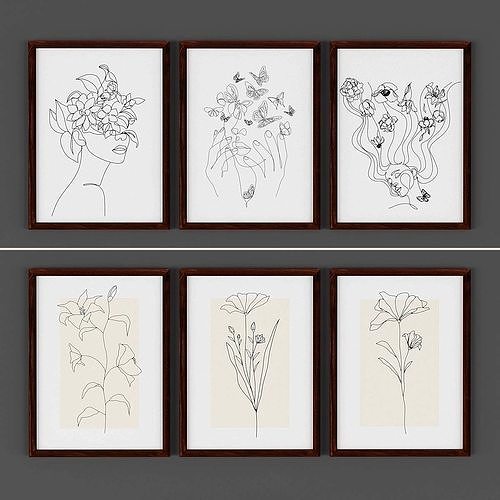 Picture Frames Low-poly 3D model
