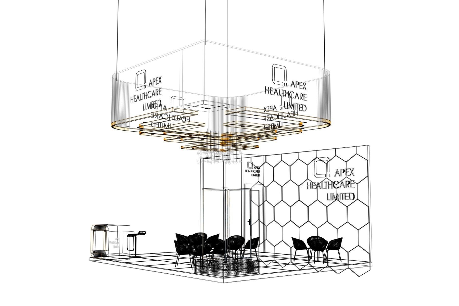 Exhibition Stall  6X5Mtr Three Side open 3D model_5