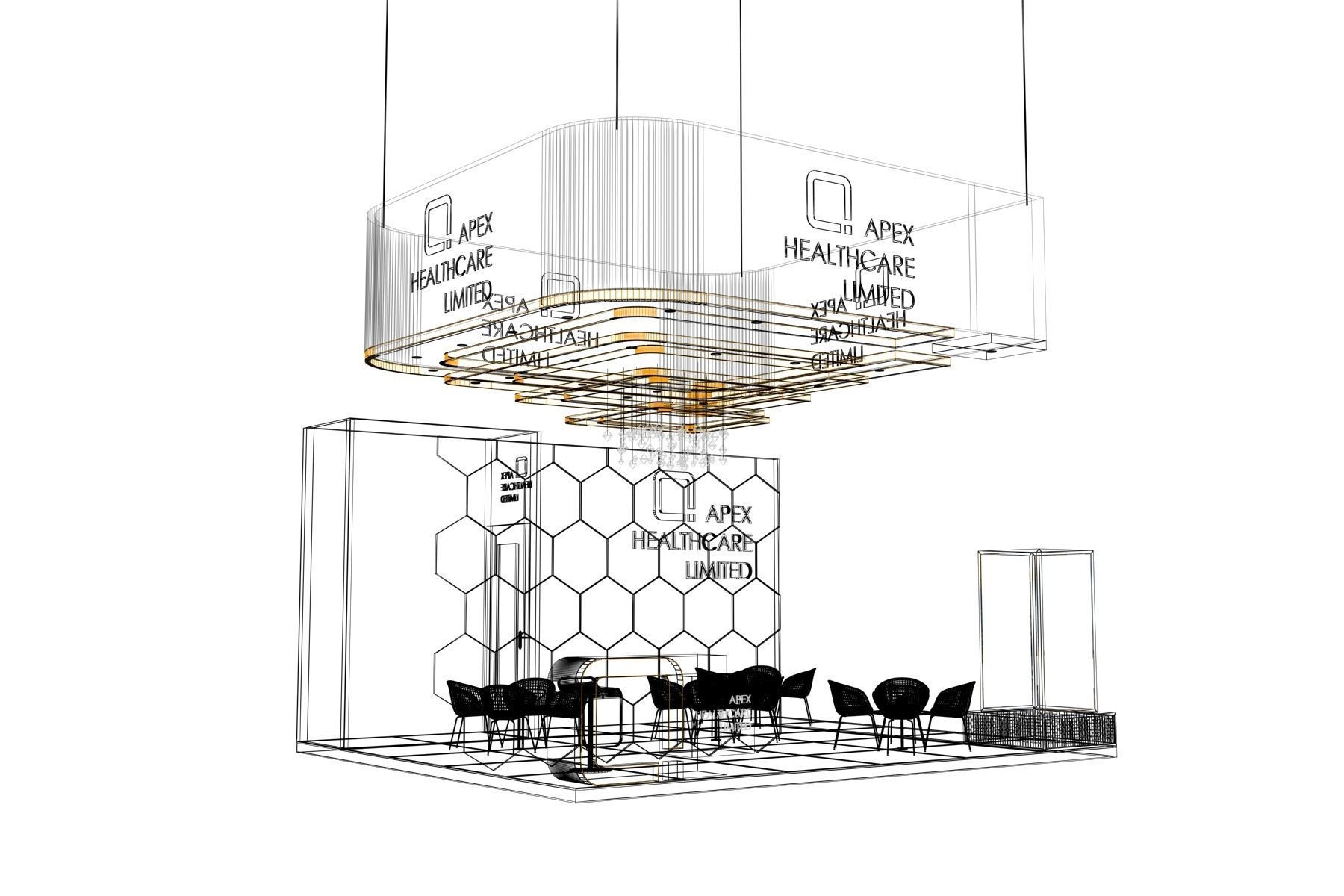Exhibition Stall  6X5Mtr Three Side open 3D model_3