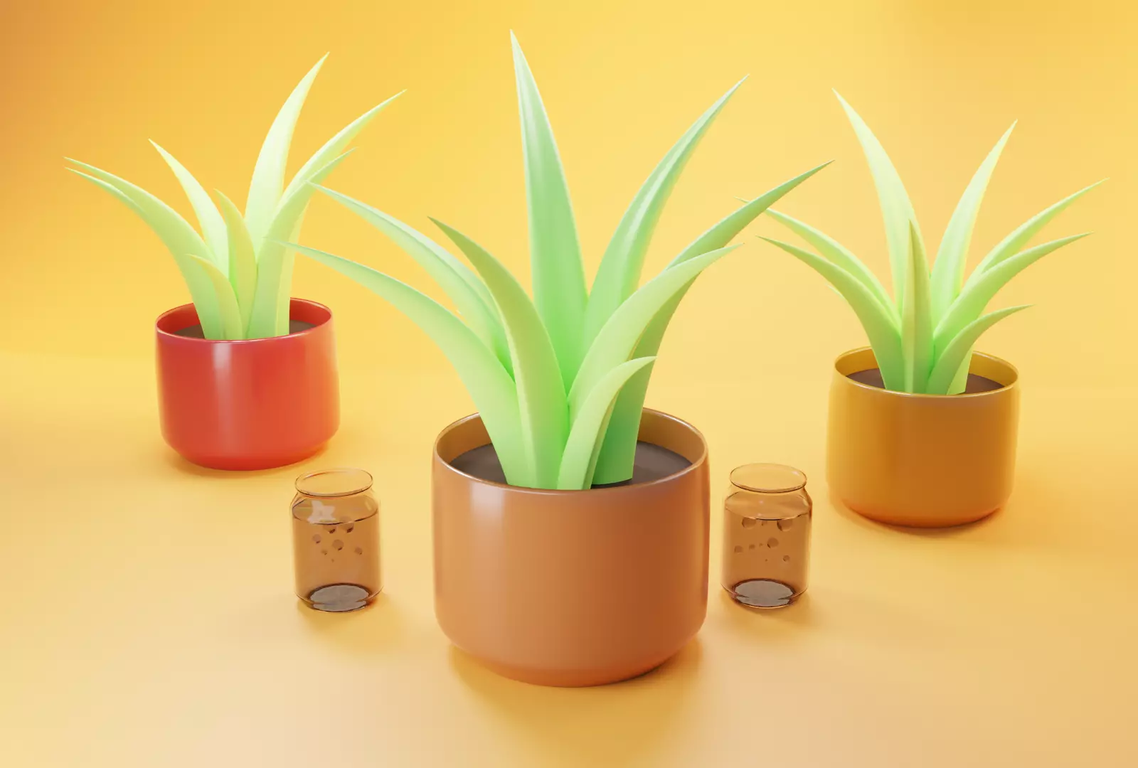 Low-Poly Plant Decorations 3D model