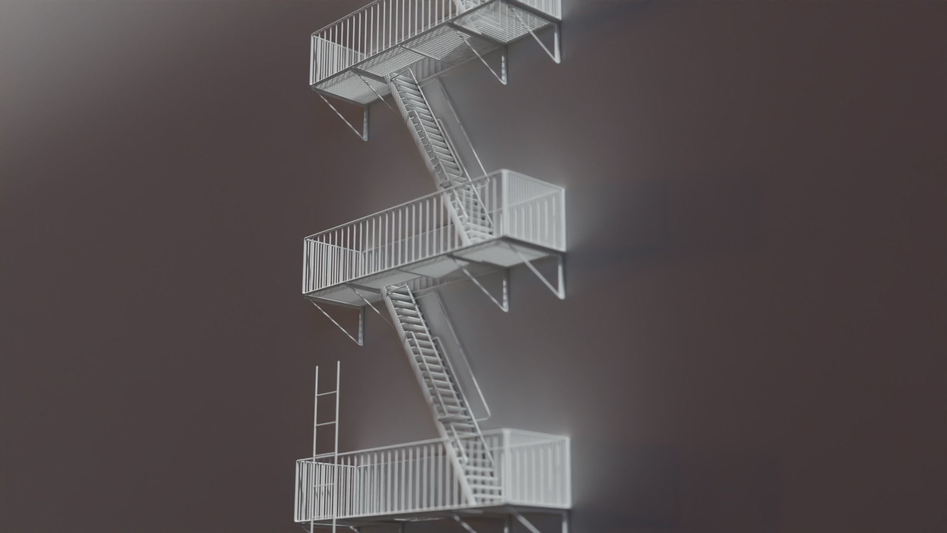 Fire escape stairs 3D model_1