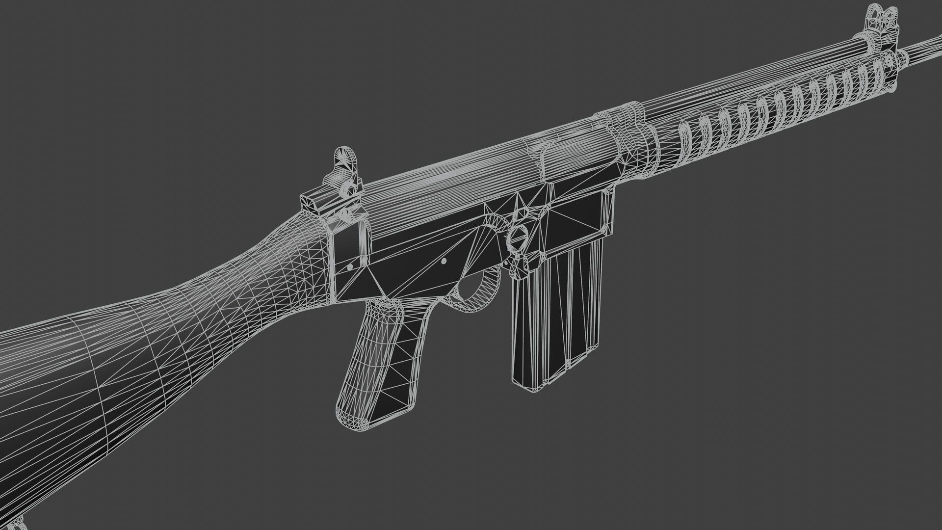 Prototype of FN Fal in 280 cartridge Low-poly 3D model_9