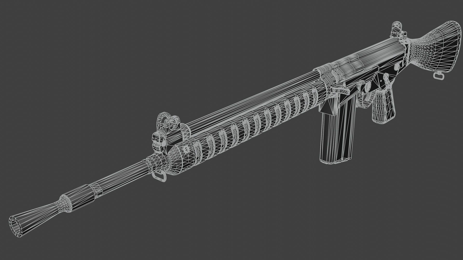 Prototype of FN Fal in 280 cartridge Low-poly 3D model_10
