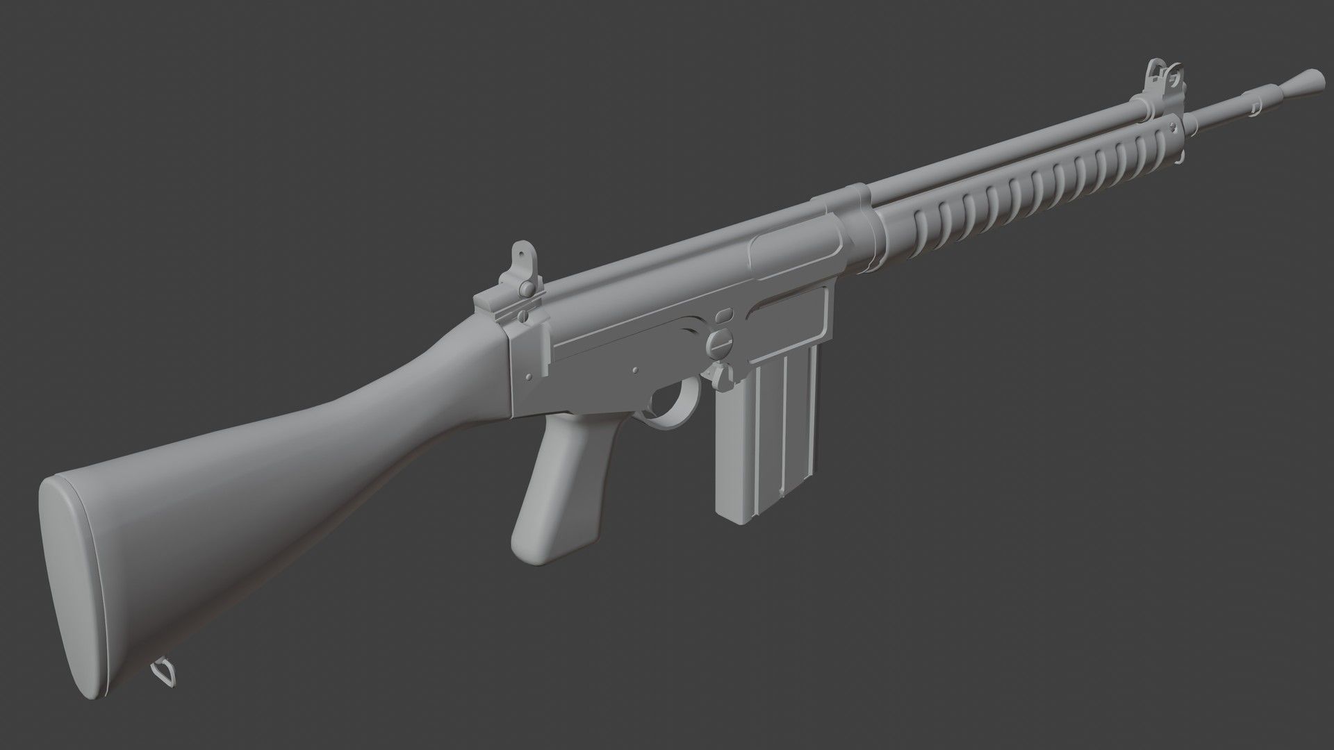 Prototype of FN Fal in 280 cartridge Low-poly 3D model_8