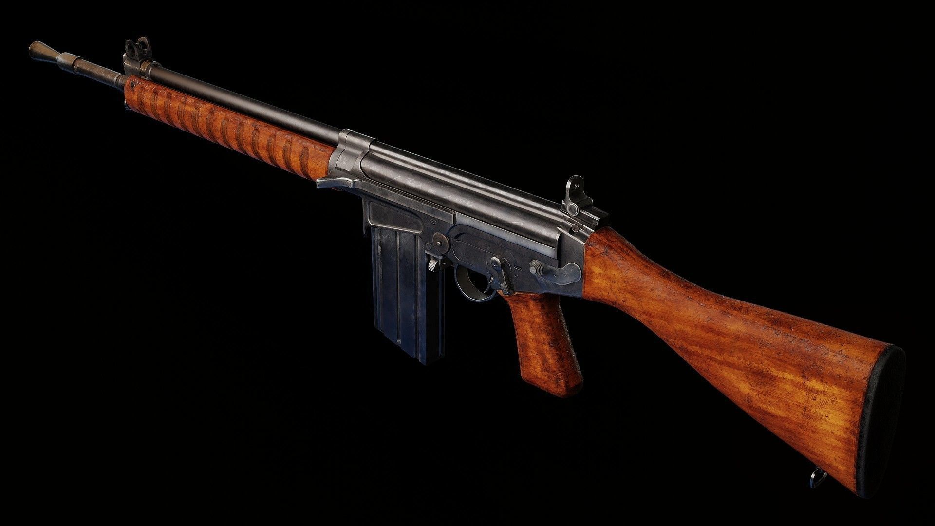 Prototype of FN Fal in 280 cartridge Low-poly 3D model_4