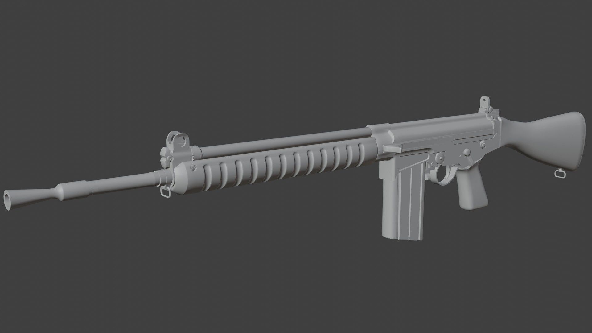 Prototype of FN Fal in 280 cartridge Low-poly 3D model_7