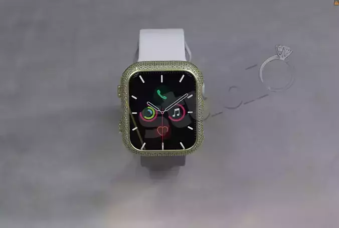 Apple iWatch series 5 44mm cover with diamonds 3D print model