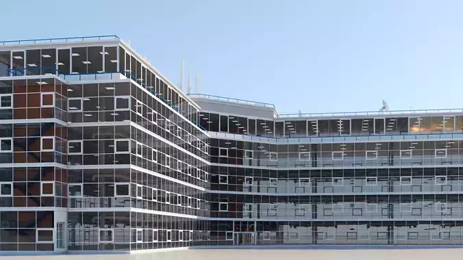 Office Building Interior and Exterior 102 3D model