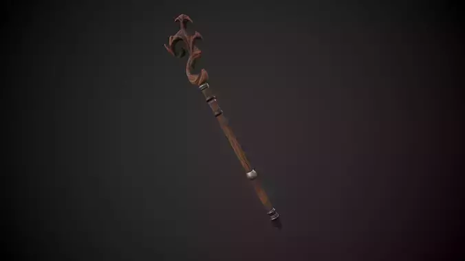 Stylized Wooden Druid Staff