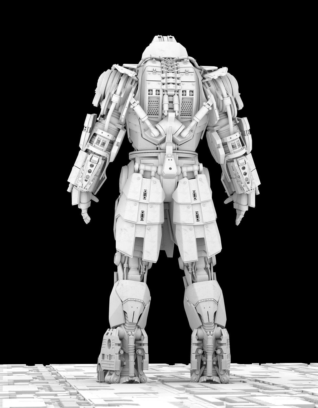 Whiplash orange and silver robot 3D model_5