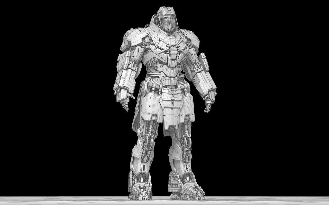 Whiplash orange and silver robot 3D model_6