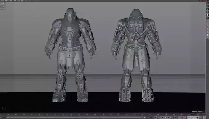 Whiplash orange and silver robot 3D model