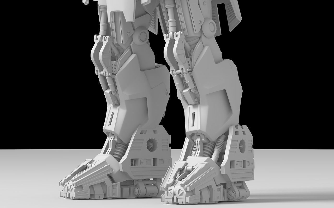 Whiplash orange and silver robot 3D model_7