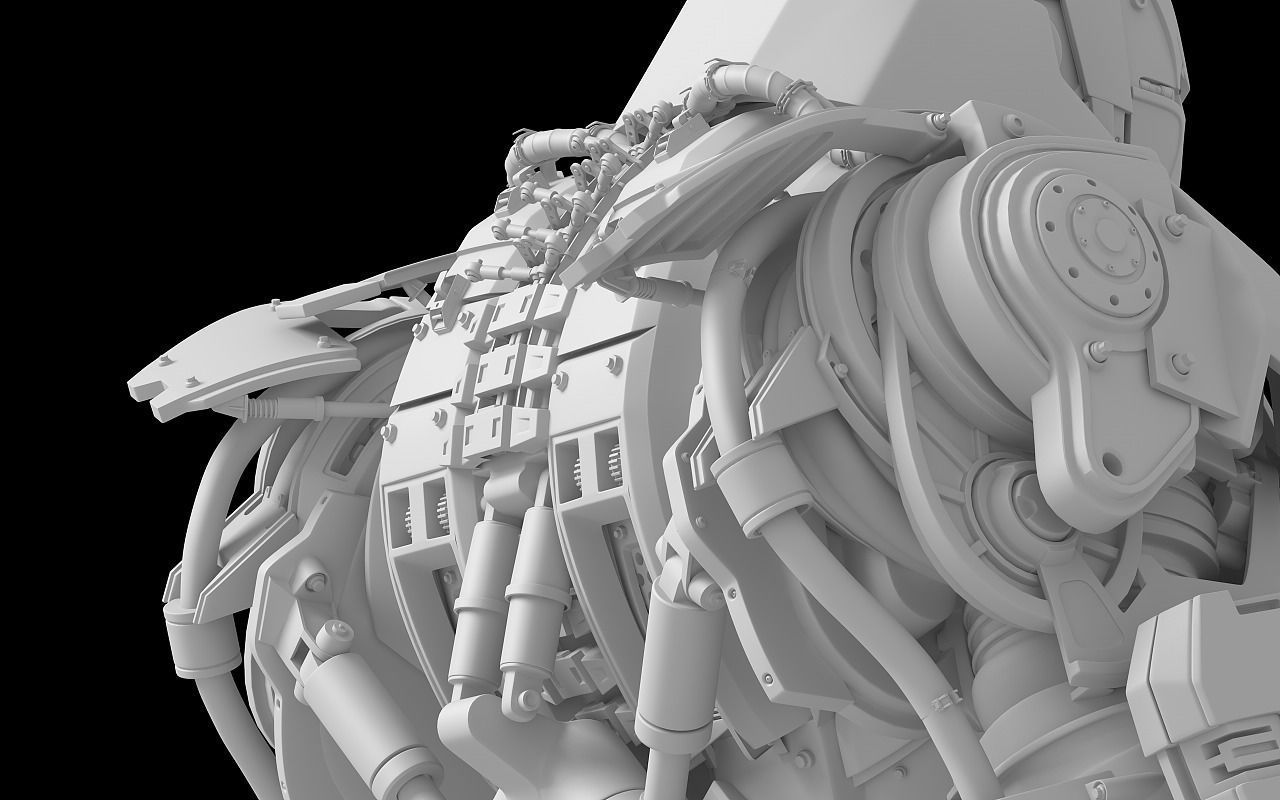 Whiplash orange and silver robot 3D model_10