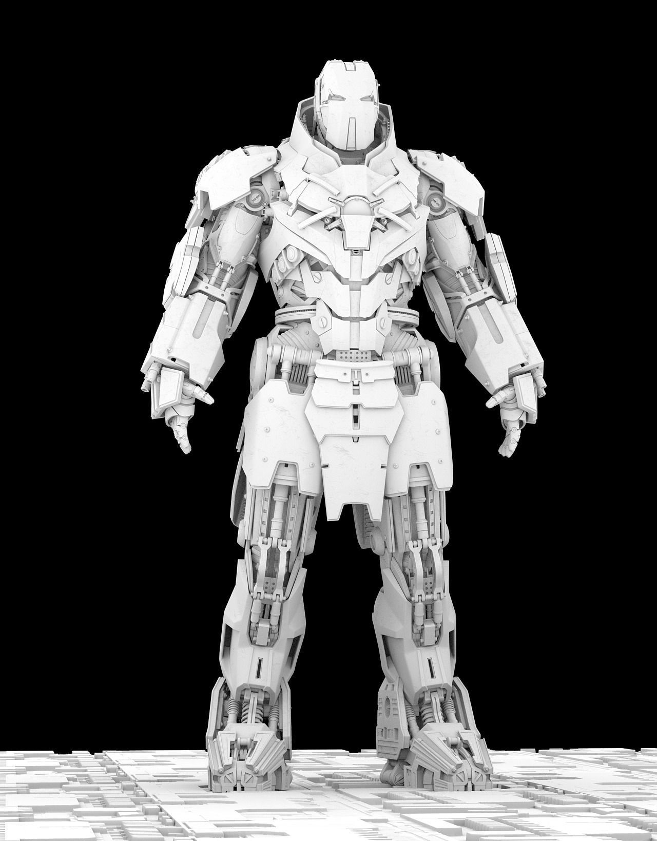 Whiplash orange and silver robot 3D model_13