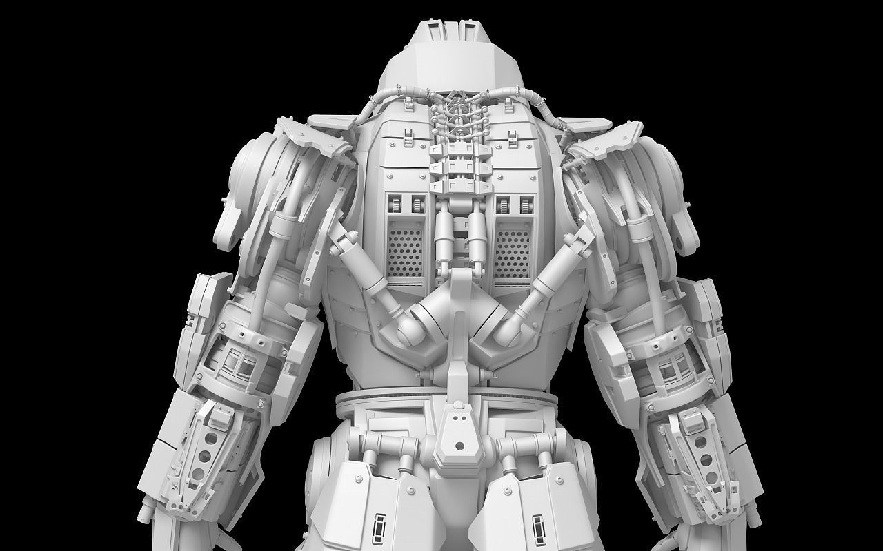 Whiplash orange and silver robot 3D model_14