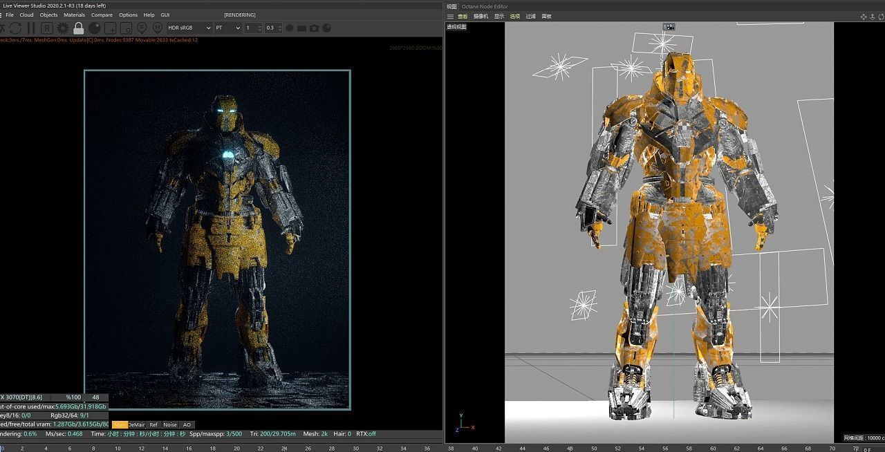 Whiplash orange and silver robot 3D model_8