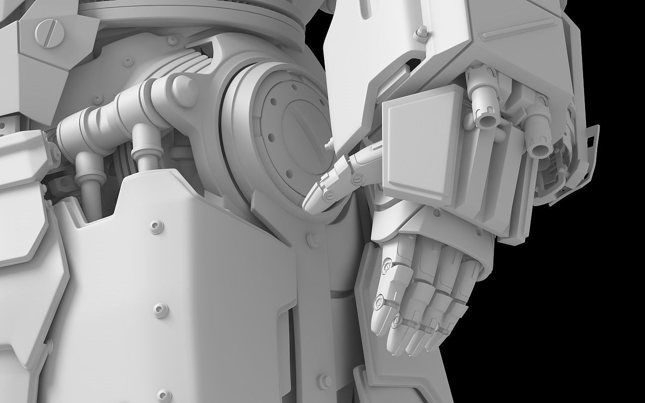 Whiplash orange and silver robot 3D model_11