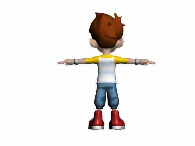 boy-01 cartoon character Low-poly 3D model_15