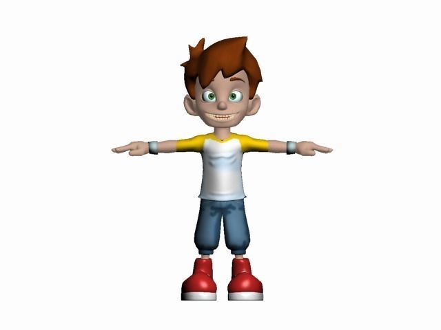 boy-01 cartoon character Low-poly 3D model_7