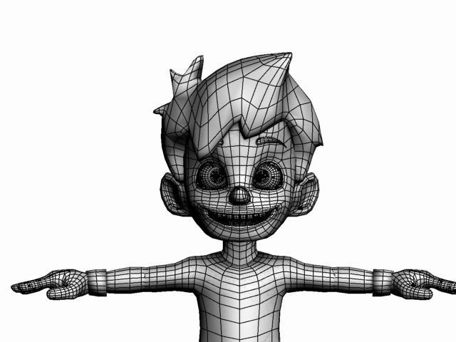boy-01 cartoon character Low-poly 3D model_11