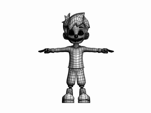 boy-01 cartoon character Low-poly 3D model_5