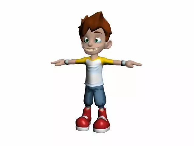 boy-01 cartoon character Low-poly 3D model_0