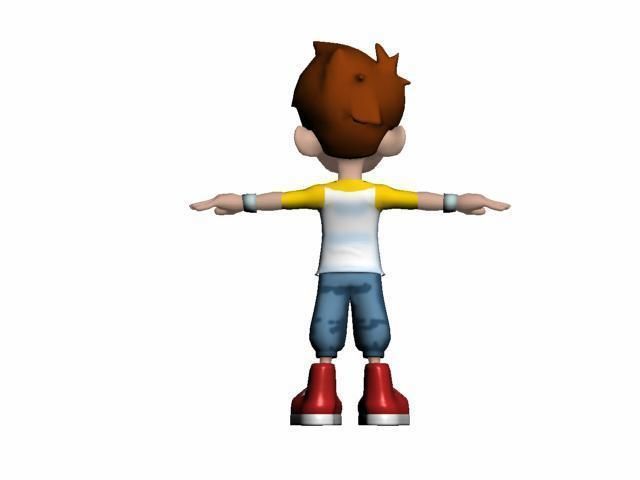 boy-01 cartoon character Low-poly 3D model_14
