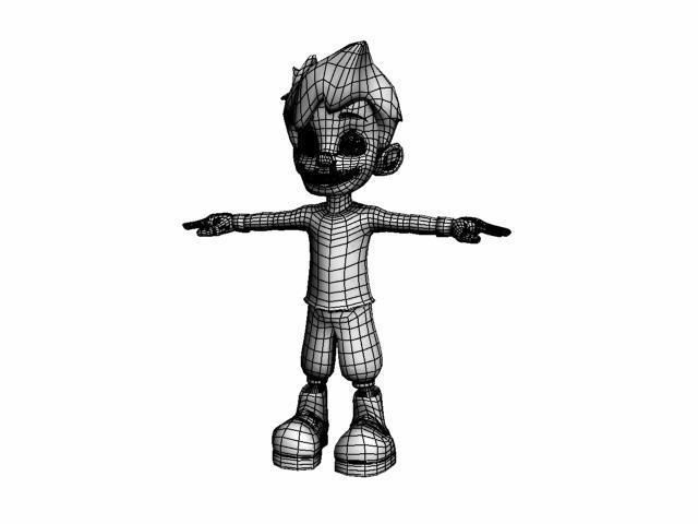 boy-01 cartoon character Low-poly 3D model_2