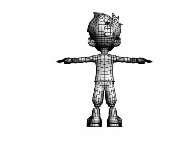 boy-01 cartoon character Low-poly 3D model_12