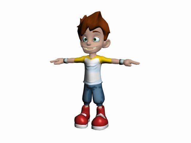 boy-01 cartoon character Low-poly 3D model_1