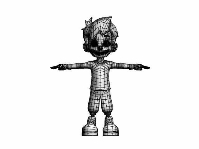 boy-01 cartoon character Low-poly 3D model_4