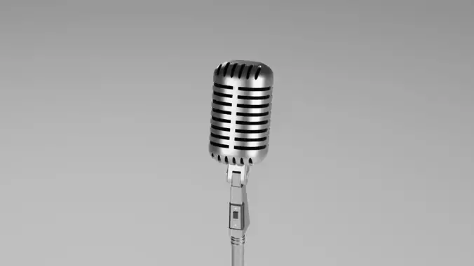 Retro Microphone Low-poly 3D model