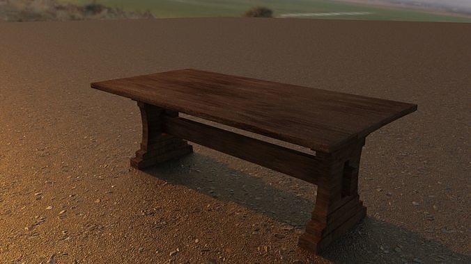Detailed Low Poly Game-Ready Table Low-poly 3D model