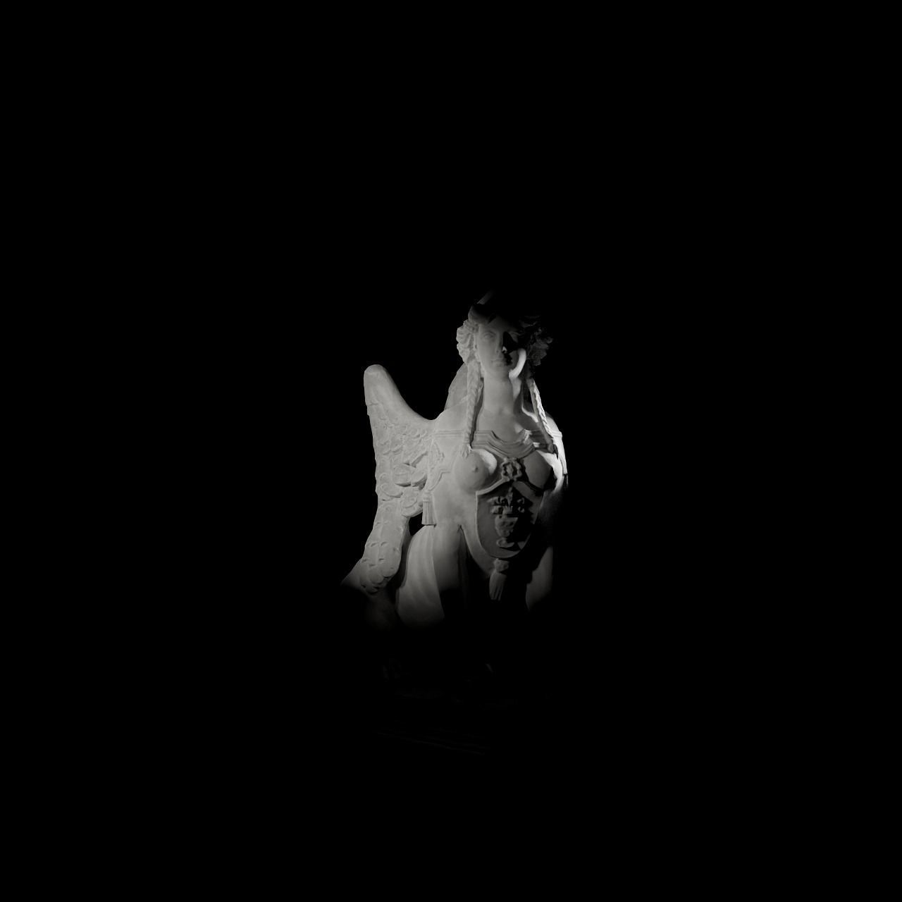 Sphinx Belvedere Sculpture VR AR Mobile-ready Game-ready Low-poly 3D model_6