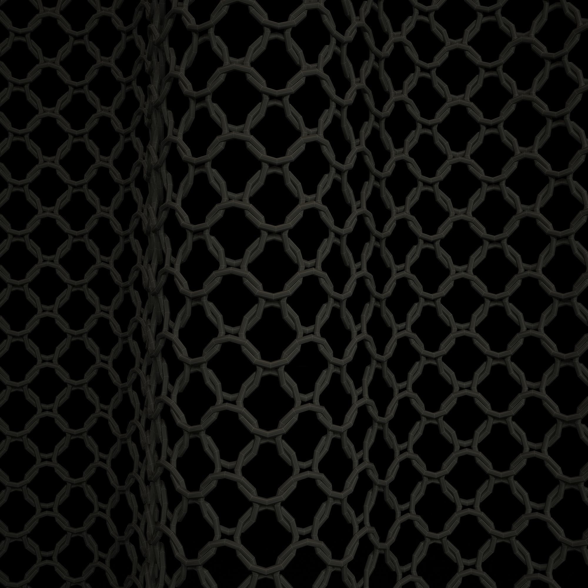 metal chain curtain 3D model_2