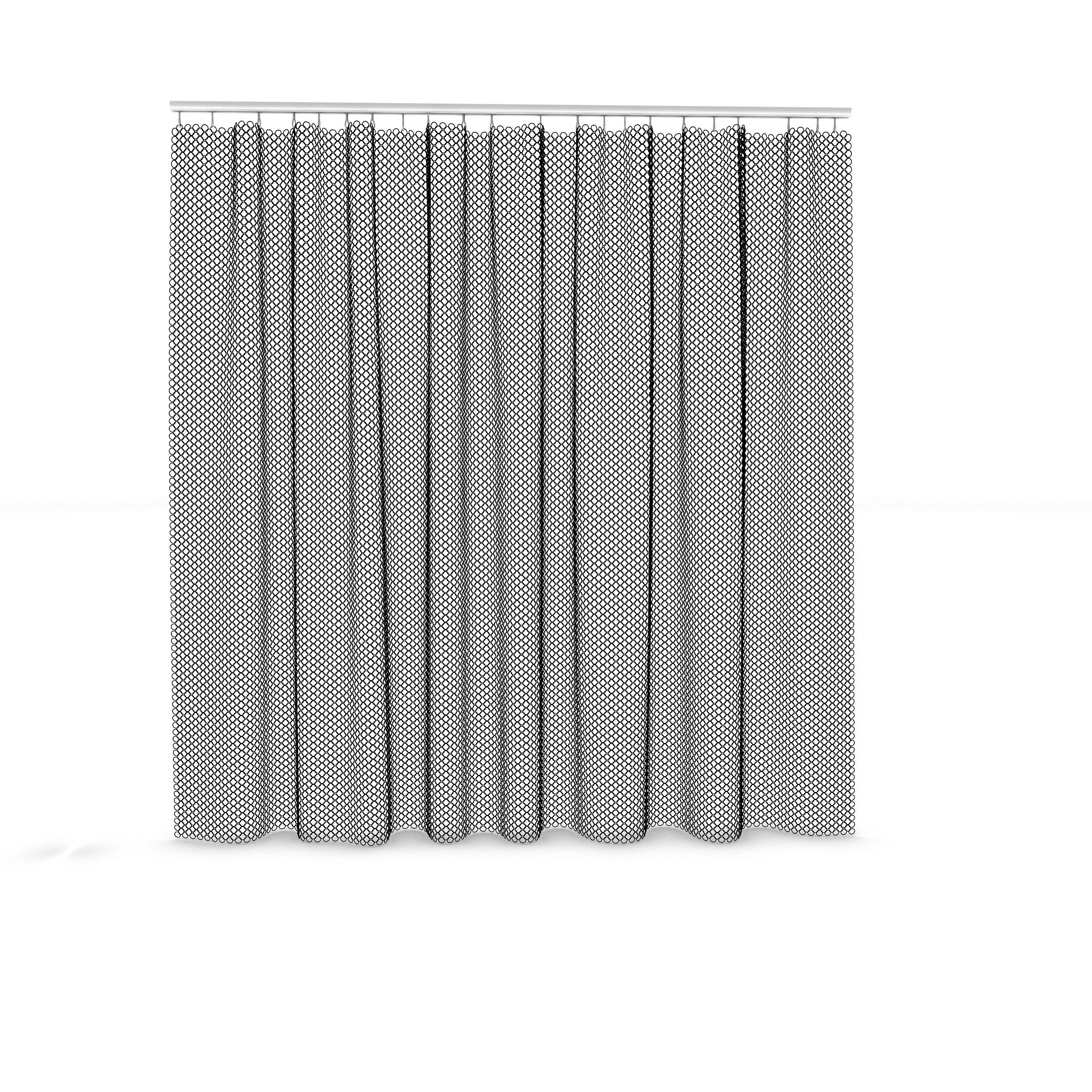 metal chain curtain 3D model_1