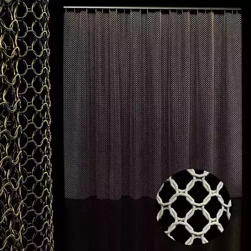 metal chain curtain 3D model