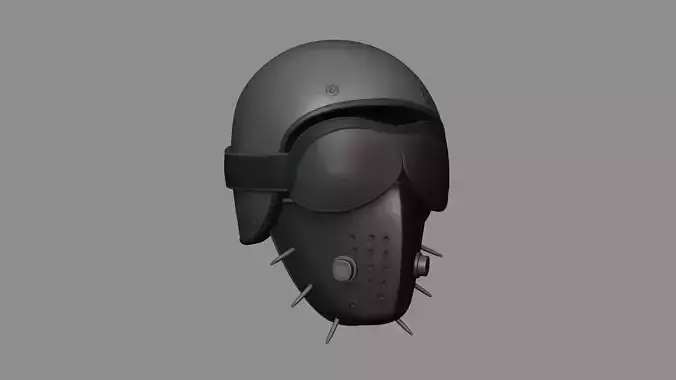 Steampunk Biker Helmet - SciFi Character Design Low-poly 3D model