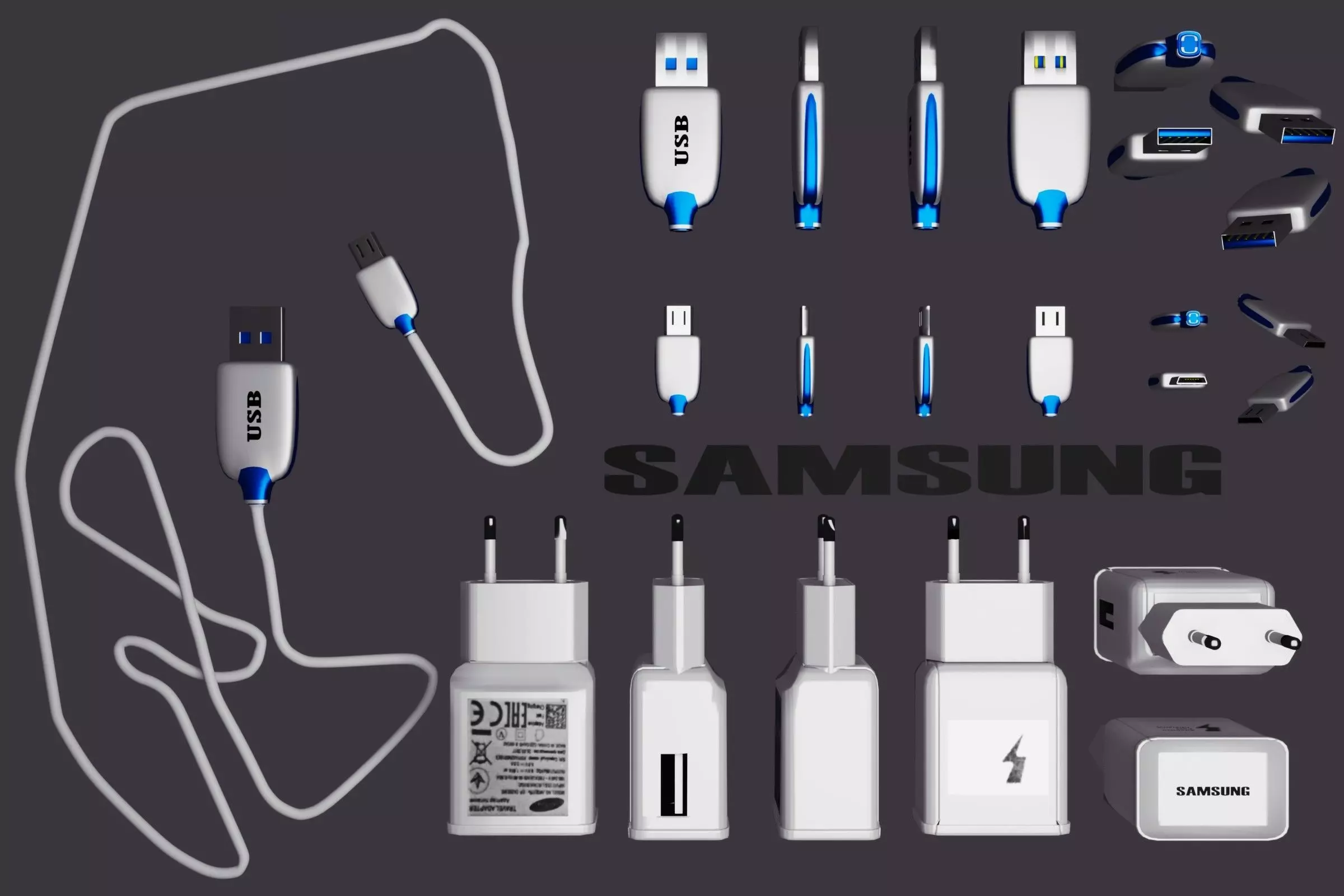 Accumulator usb charger 3D model_0