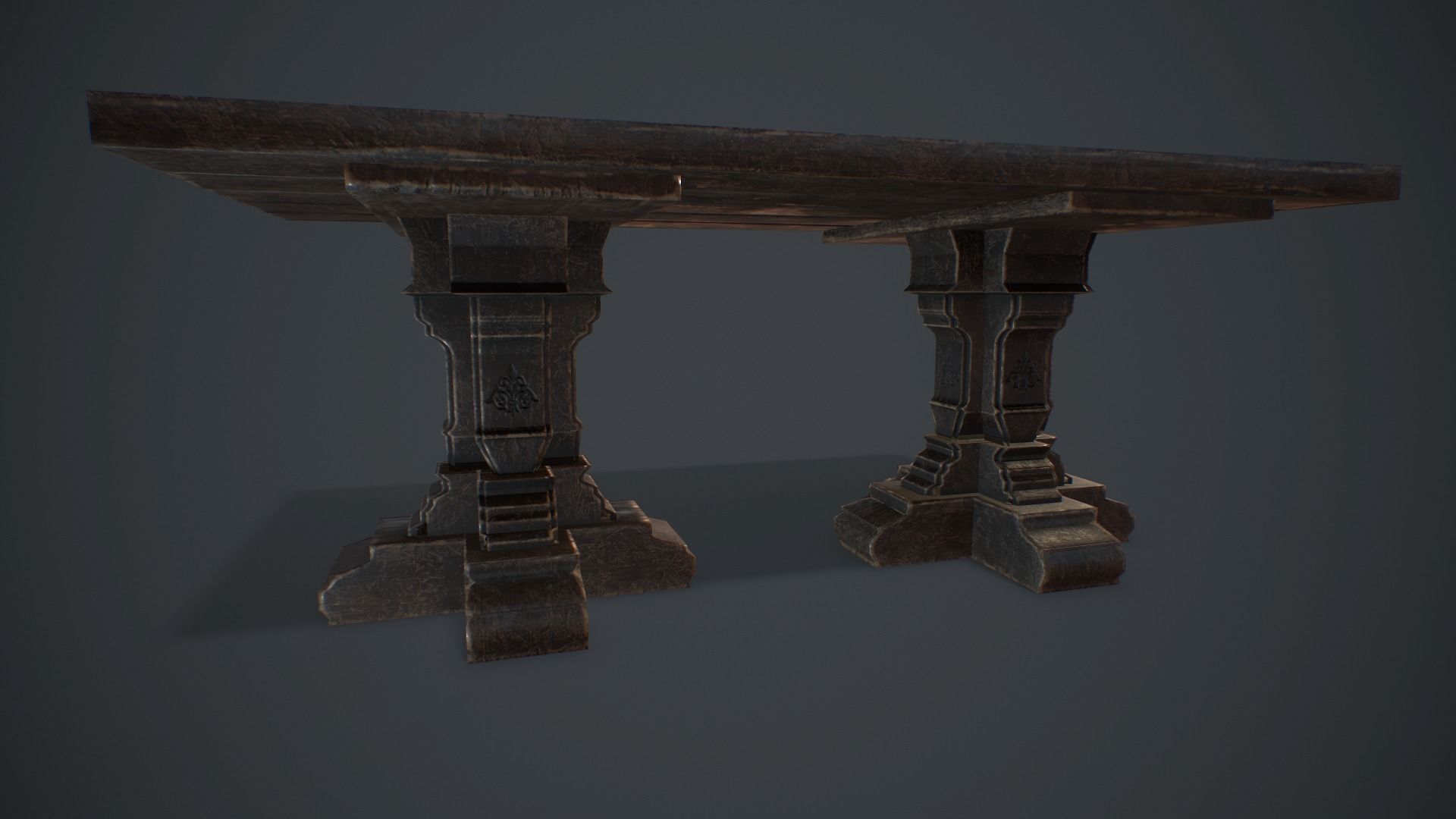 Medieval table Free low-poly 3D model_2