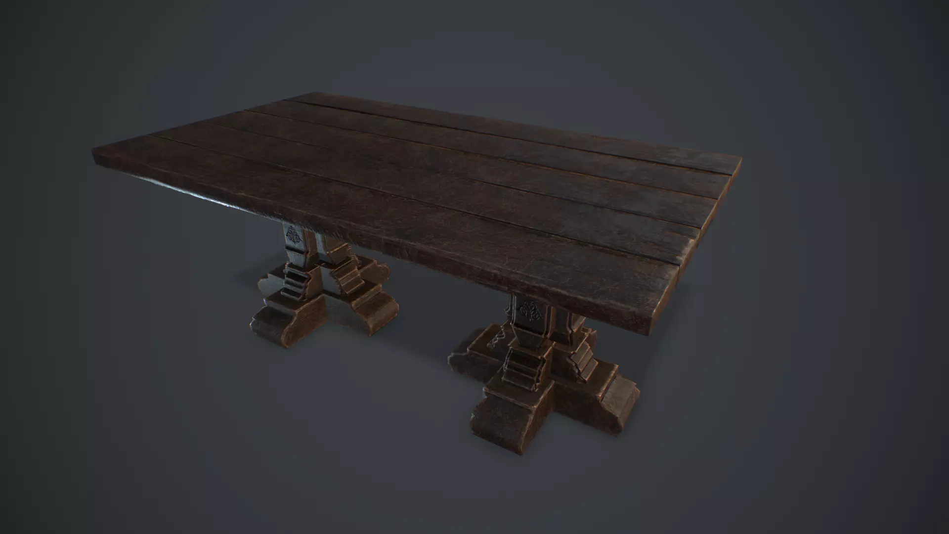 Medieval table Free low-poly 3D model_0