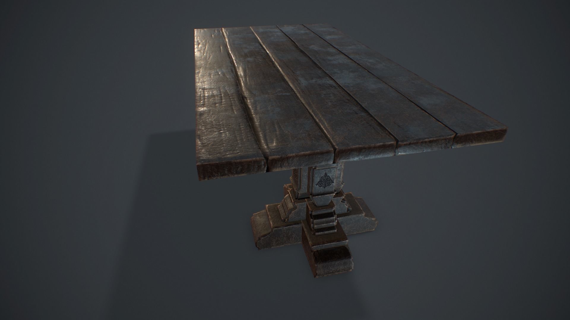 Medieval table Free low-poly 3D model_3