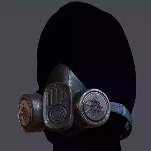 Gas mask helmet 3d model scifi Low-poly Low-poly 3D model