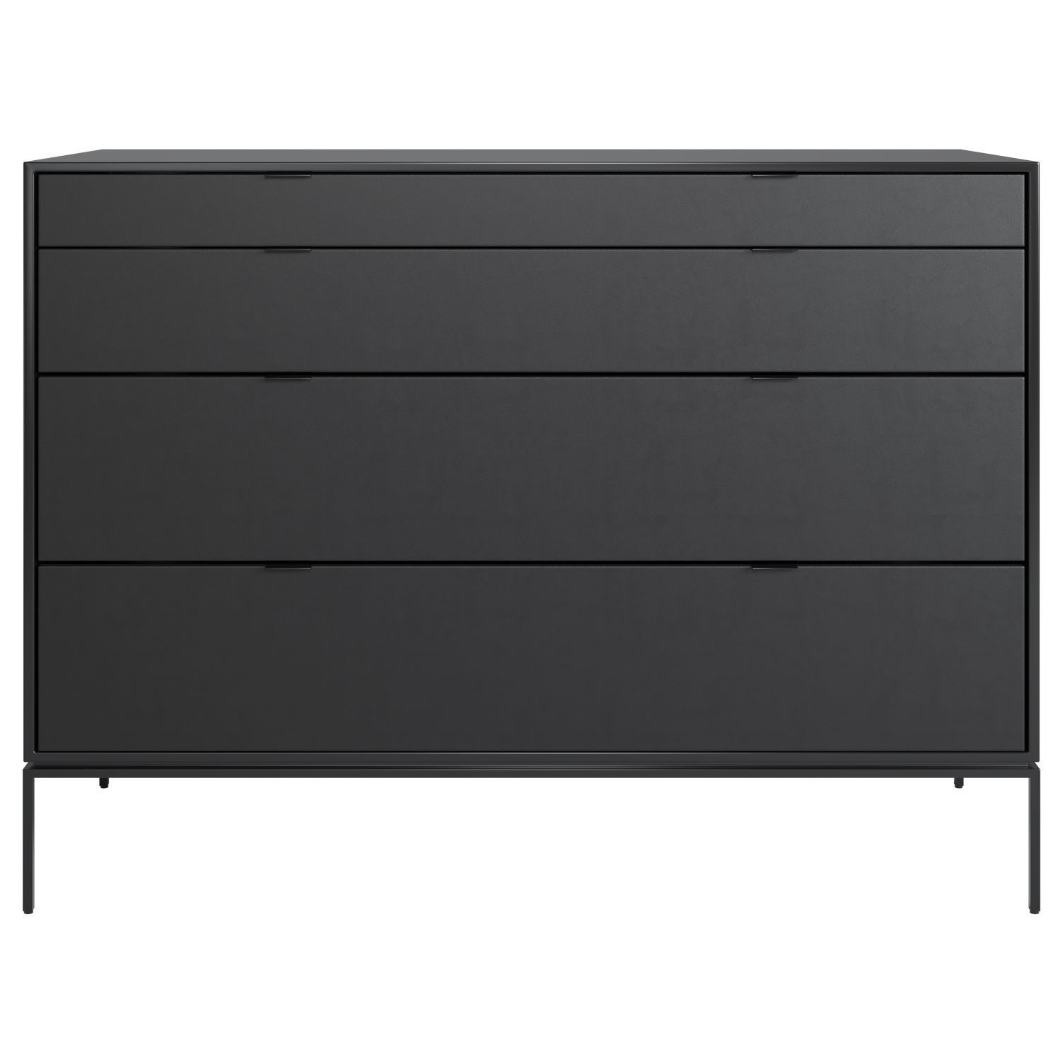 Chest of drawers in metal and leather Realto 3D model_1